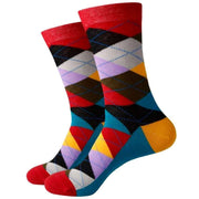 Bassin and Brown Argyle Socks - Multi-colour