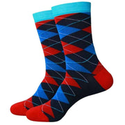 Bassin and Brown Argyle Socks - Red/Black/Blue