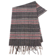 Bassin and Brown Bergkamp Checked Cashmere Scarf - Beige/Grey/Red