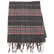 Bassin and Brown Bergkamp Checked Cashmere Scarf - Beige/Grey/Red