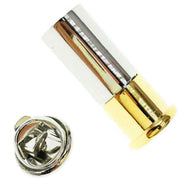 Bassin and Brown Cartridge Jacket Lapel Pin - Silver/Gold