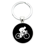 Bassin and Brown Cyclist Keyring - Black/White