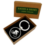 Bassin and Brown Cyclist Keyring - Black/White