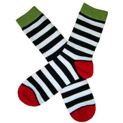 Bassin and Brown Hooded Striped Contrasting Heel and Toe Socks - Black/White