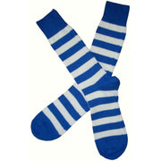 Bassin and Brown Hooped Stripe Socks - Royal Blue/White