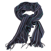 Bassin and Brown Illingworth Stripe Scarf - Navy/Green/White