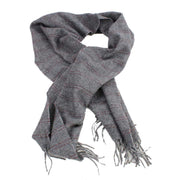 Bassin and Brown Midwinter Check Cashmere Scarf - Grey/Red