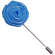 Bassin and Brown Rose Jacket Lapel Pin - Blue