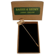 Bassin and Brown Scorpion Jacket Lapel Pin - Gold