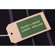 Bassin and Brown Stanley Striped Wool Scarf  - Black/Grey/Purple