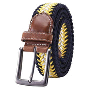 Bassin and Brown Timbs Arrow Stripe Woven Belt - Yellow/Navy/White