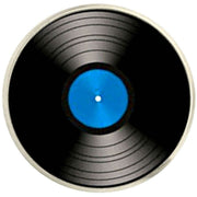Bassin and Brown Vinyl Disc Lapel Pin - Blue