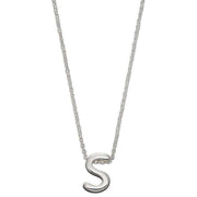 Beginnings S Initial Plain Necklace - Silver