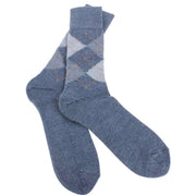 Burlington Preston Argyle Socks - Grey/Orange