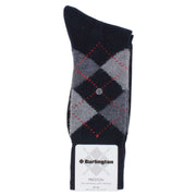 Burlington Preston Argyle Socks - Navy/Blue/Grey