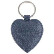 Byron and Brown Roma Leather Small Heart Key Ring - Navy