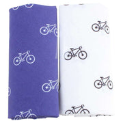 David Van Hagen Novelty Bicycle Handkerchief Set - White/Blue