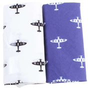 David Van Hagen Novelty Spitfire Handkerchief Set - White/Blue