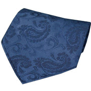 David Van Hagen Paisley Silk Handkerchief - Denim Blue
