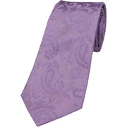David Van Hagen Paisley Tonal Silk Tie - Light Lilac
