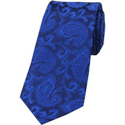 David Van Hagen Paisley Tonal Silk Tie - Royal Blue