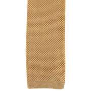 David Van Hagen Plain Knitted Tie - Gold