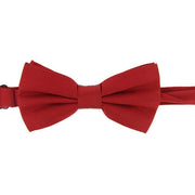 David Van Hagen Plain Satin Silk Bow Tie - Red