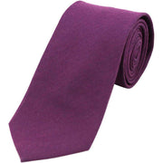 David Van Hagen Plain Wool Rich Tie - Purple