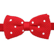 David Van Hagen Polka Dot Knitted Polyester Bow Tie - Red/White