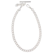 David Van Hagen Silver Plated Albert Large Curb Chain Double Clasp - Silver