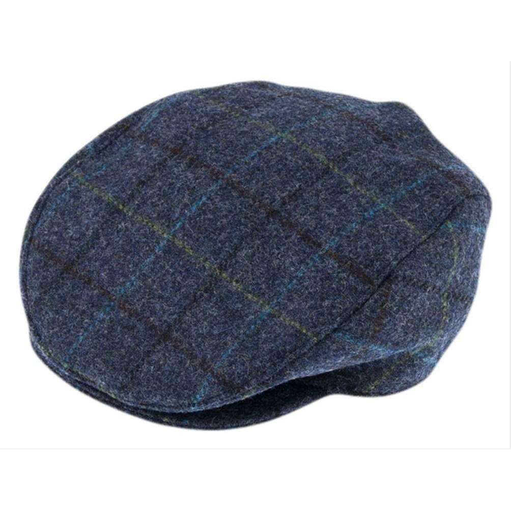 Dents Abraham Moon Tweed Flat Cap Blue