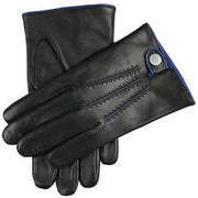 Dents Adlington Cashmere Lined Leather Gloves - Black/Royal Blue