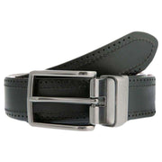 Dents Brogue Style Reversible Leather Belt - Black/Tan