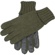 Dents Browning Knitted Shooting Leather Palm Gloves - Olive