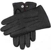 Dents Clifton Unlined Peccary Leather Gloves - Black