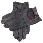 Dents Delta Hairsheep Leather Classic Driving Gloves - Navy/Tan