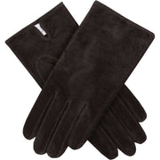 Dents Emily Plain Suede Gloves - Black