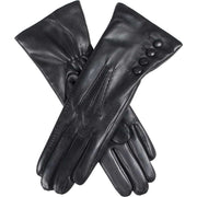 Dents Evelyn Cashmere Lined Hairsheep Leather Gloves - Black/Red