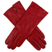 Dents Felicity Silk Lined Plain Hairsheep Leather Gloves - Berry