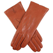 Dents Felicity Silk Lined Plain Hairsheep Leather Gloves - Cognac