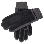 Dents Fleece Lined Kendal Knitted Gloves - Black/Charcoal