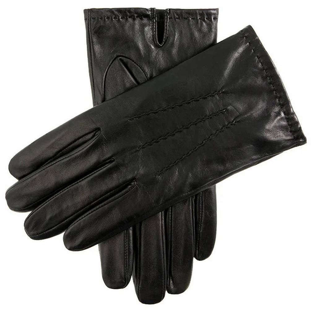 Dents Frome Short Finger Length Leather Gloves Black