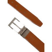 Dents Heritage Reversible Feather Edge Leather Belt - Black/Tan