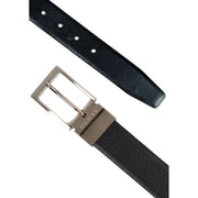 Dents Heritage Reversible Feather Edge Leather Belt - Black/Tan