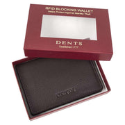 Dents Pebble Grain RFID Blocking Credit Card Holder - Chocolate