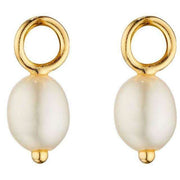Elements Gold Assembled Fresh Water Pearl Earrings Charms - Yellow Gold