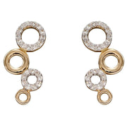 Elements Gold Diamond Bubble Earrings - Gold/Clear