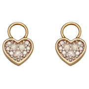 Elements Gold Heart Diamond Earring Charms - Gold/Clear