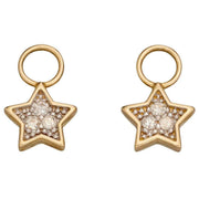 Elements Gold Star Diamond Earring Charms - Gold/Clear