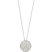Elements Silver CZ Bamboo Stem Round Pendant - Silver